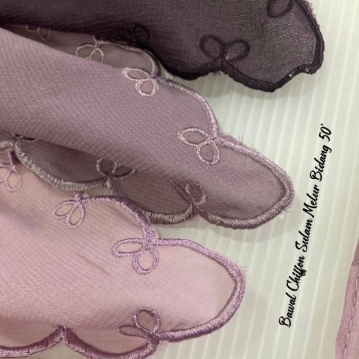 Bawal Chiffon Sulam Melur  Bidang 50'